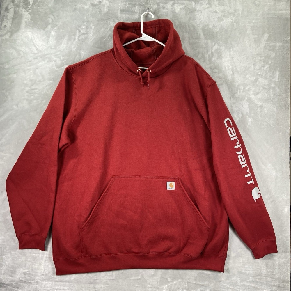 Carhartt Hoodie Mens 3XL Tall Original Fit Iconic K288 Logo Pullover Sweatshirt